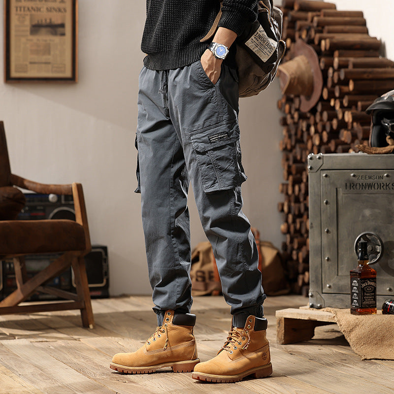 Herren Cargo-Jogginghose im Utility‑Stil mit Elastikbund, Tunnelzug und Mehrfach‑Cargotaschen Drune