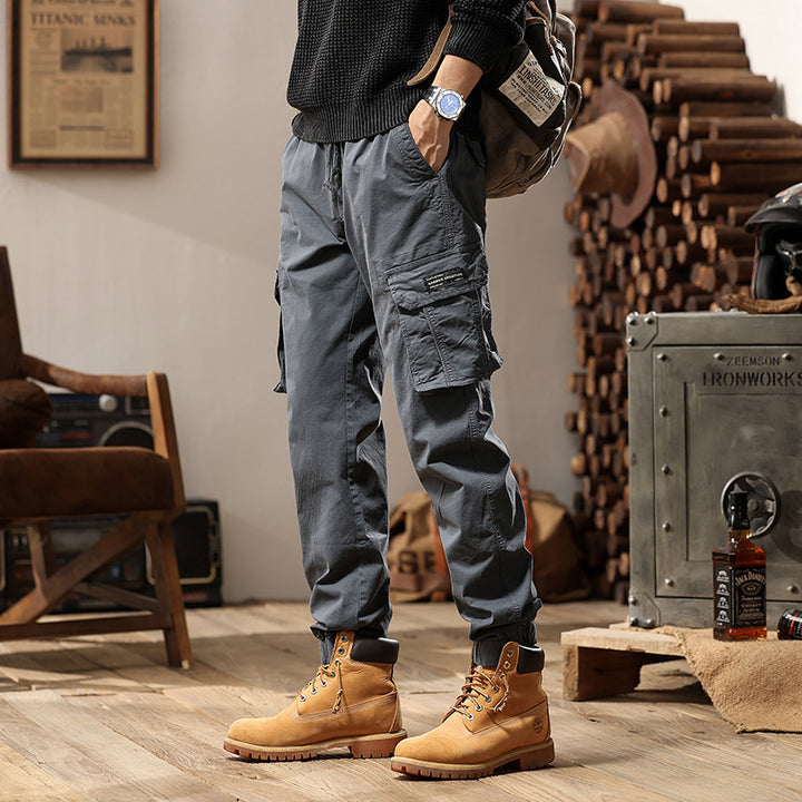 Herren Cargo-Jogginghose im Utility‑Stil mit Elastikbund, Tunnelzug und Mehrfach‑Cargotaschen Drune