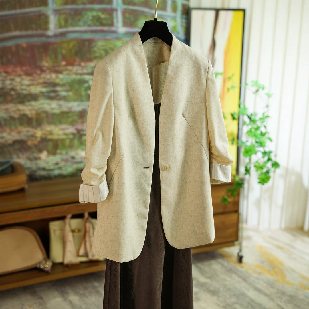 Damen Modischer Blazer mit leicht strukturierter Oberfläche Drune