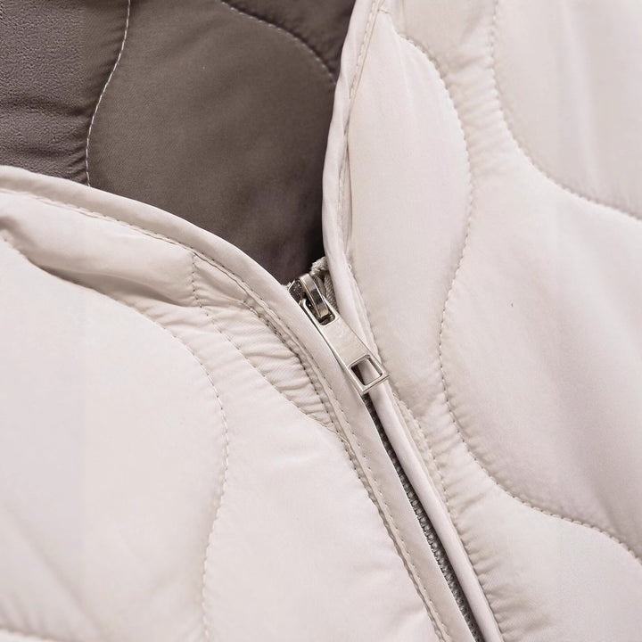 Damen gestepptes Übergangsjacke mit seitlichen Taschen und modernem Schnitt Drune