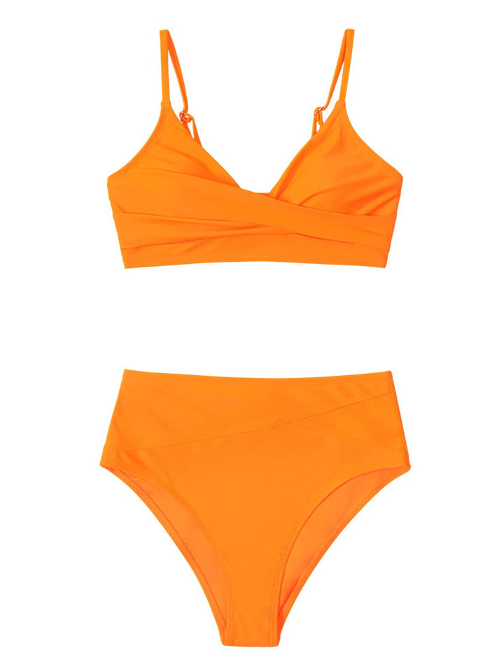Damen Hochtailliertes Wickel-Bikini-Set Drune