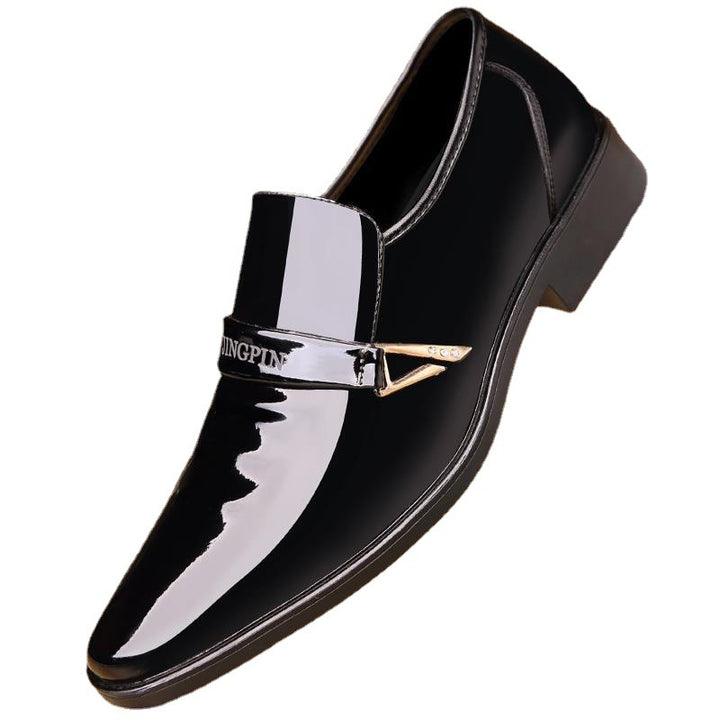 Herren Lackoptik-Loafer mit dekorativer Metall-Zierschnalle und schlanker Eleganz Drune
