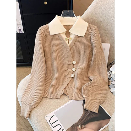 Damen Strickjacke mit dekorativen Knöpfen Drune