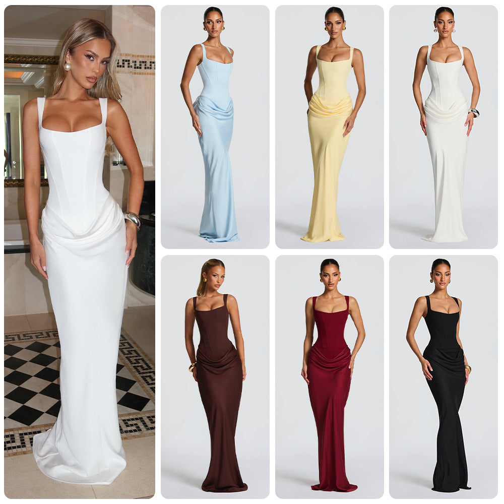 Damen Elegantes und figurbetontes Abendkleid mit vollständig gefüttertem Rock Drune