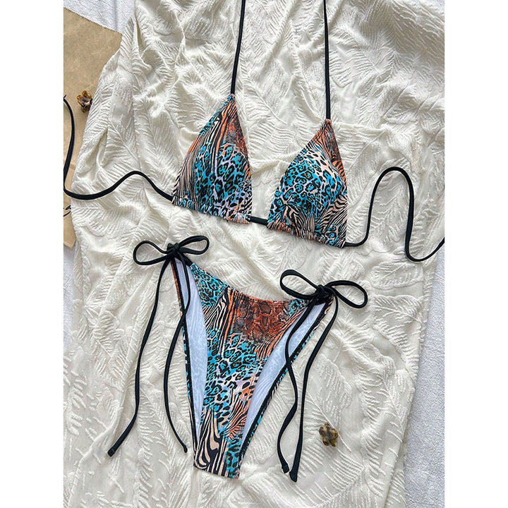 Damen Triangel-Bikini mit hohem Beinausschnitt und verstellbaren Bändern Drune