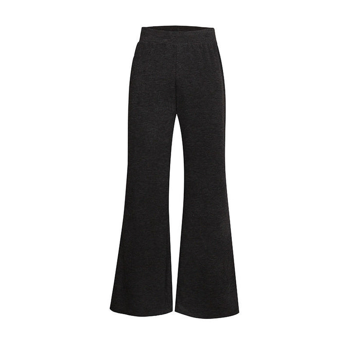 Damen Weite Flared Strickhose mit hohem Bund und ausgestelltem Bein Drune