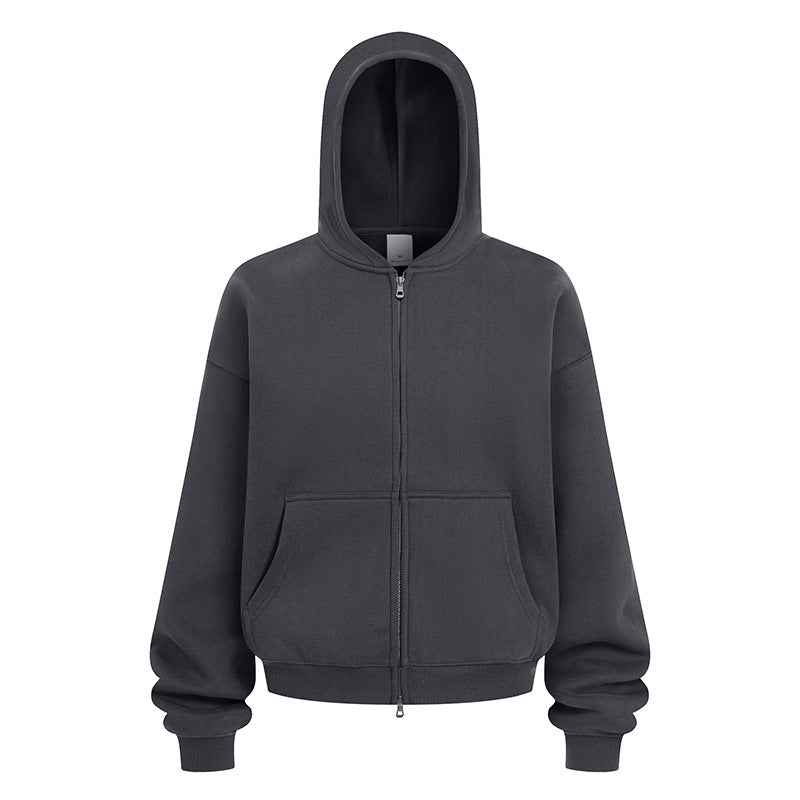 Damen entspannte Kapuzenjacke aus weichem Sweatmaterial mit praktischen Seitentaschen Drune