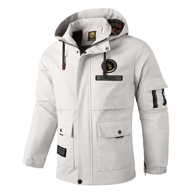 Herren nan urbaner Softshell-Parka mit Kapuze, verdecktem Zweiwege-Reißverschluss und Ärmeltasche Drune