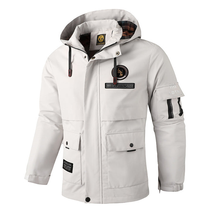 Herren nan urbaner Softshell-Parka mit Kapuze, verdecktem Zweiwege-Reißverschluss und Ärmeltasche Drune