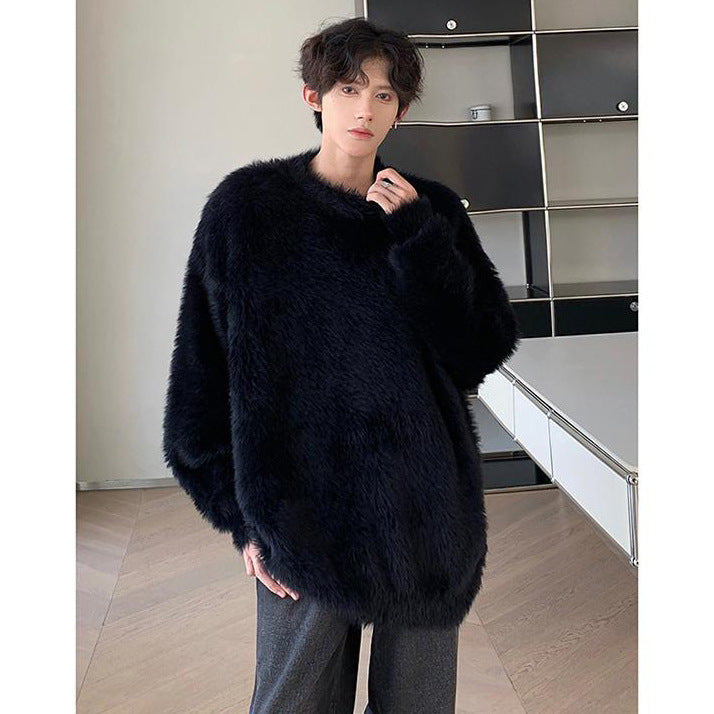 Damen Gemütlicher Oversized-Pullover mit flauschiger Textur Drune