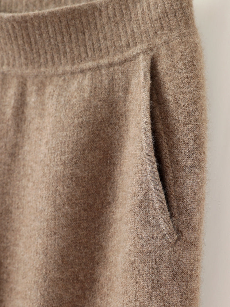 Damen Hochtaillierte Strickhose mit kaschmirähnlicher Haptik und schmal zulaufendem Bein Drune
