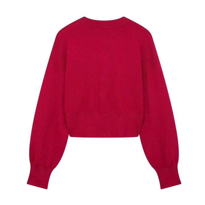 Damen stylische Strickjacke mit herzförmigen Knöpfen Drune