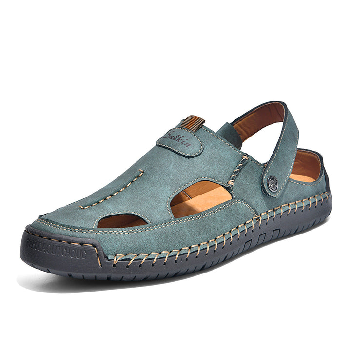 Herren luftige Leder-Sandalen mit verstellbarem Riemen Drune