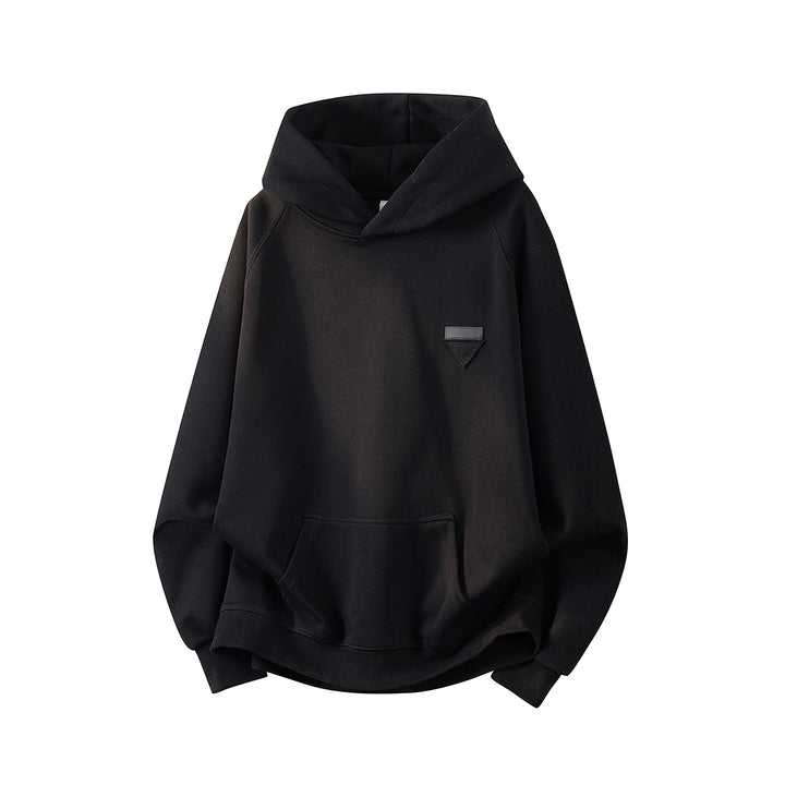 Unisex Oversize Kapuzenpullover mit handschriftlichem Grafik-Print, Kängurutasche & geripptem Saum Drune