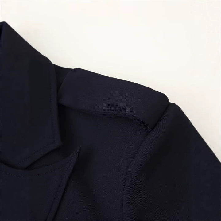Damen Doppelreihiger Field-Blazer mit großen Pattentaschen und Schulterklappen Drune