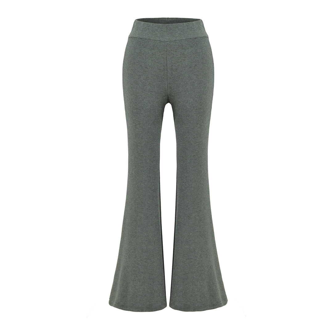 Damen High-Waist Flared Jersey-Leggings mit ausgestelltem Beinabschluss Drune