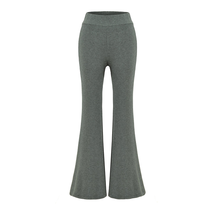 Damen High-Waist Flared Jersey-Leggings mit ausgestelltem Beinabschluss Drune