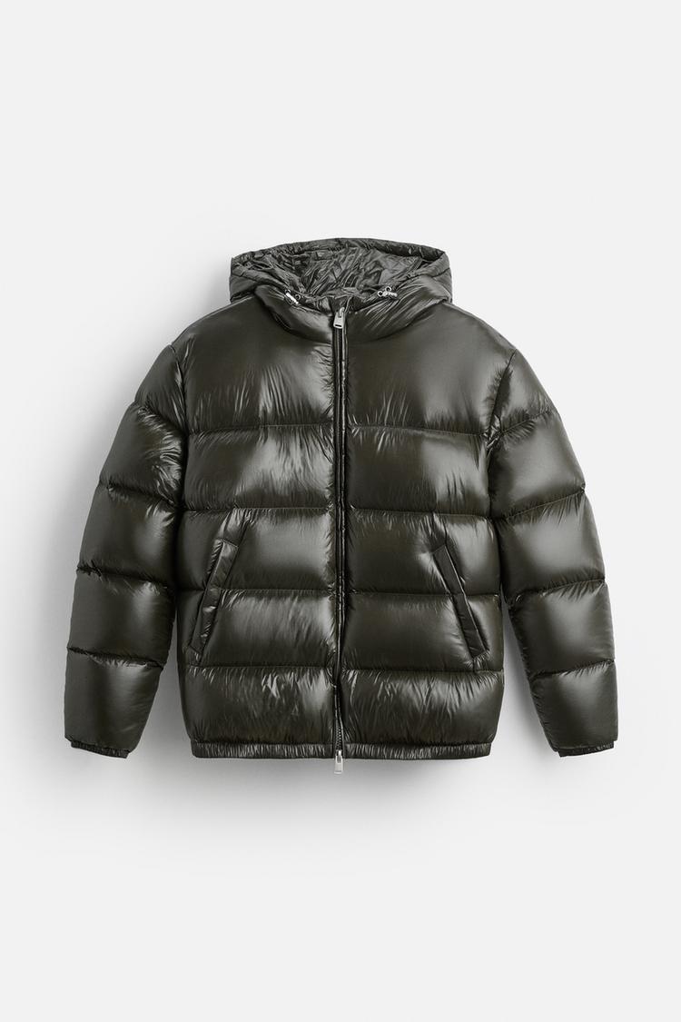 Damen nan glänzende Steppjacke mit Kapuze wattierter Thermofüllung und geradem Komfortschnitt Drune