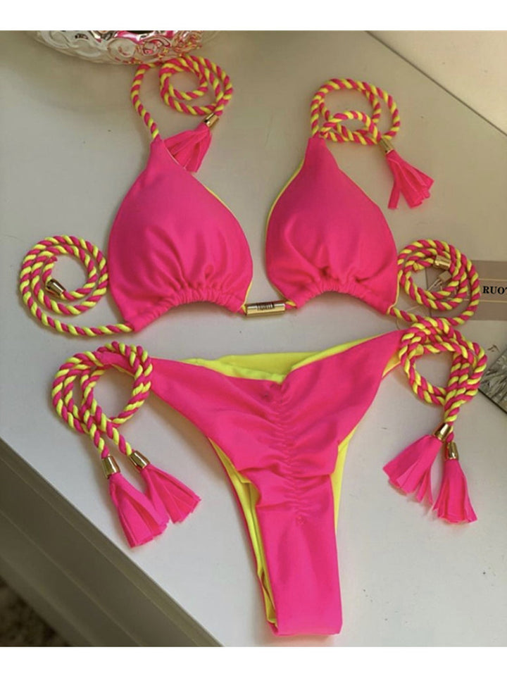 Damen Bikini-Set mit verstellbaren Riemen und raffiniertem Design Drune