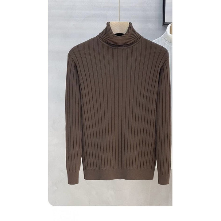 Herren Figurbetonter Rippenstrick‑Rollkragenpullover mit Stretch‑Feinstrick Drune