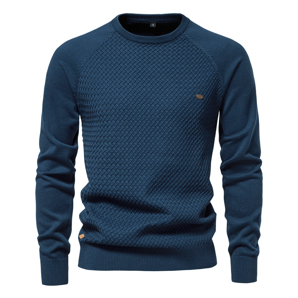 Herren Strickpullover mit modernem Strukturmuster und Rundhalsausschnitt Drune