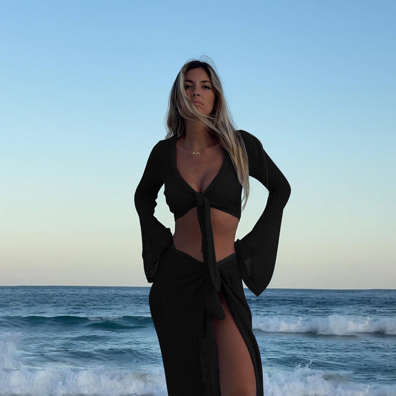 Damen luftiger Häkel-Strandkleid Drune