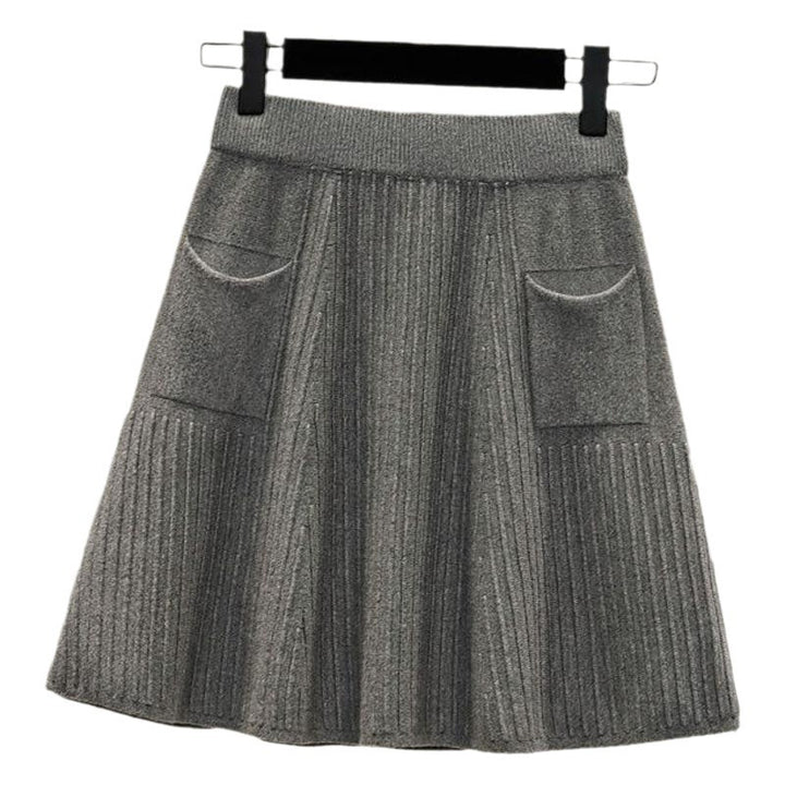 Damen Plissierter Rock mit praktischen Taschen Drune