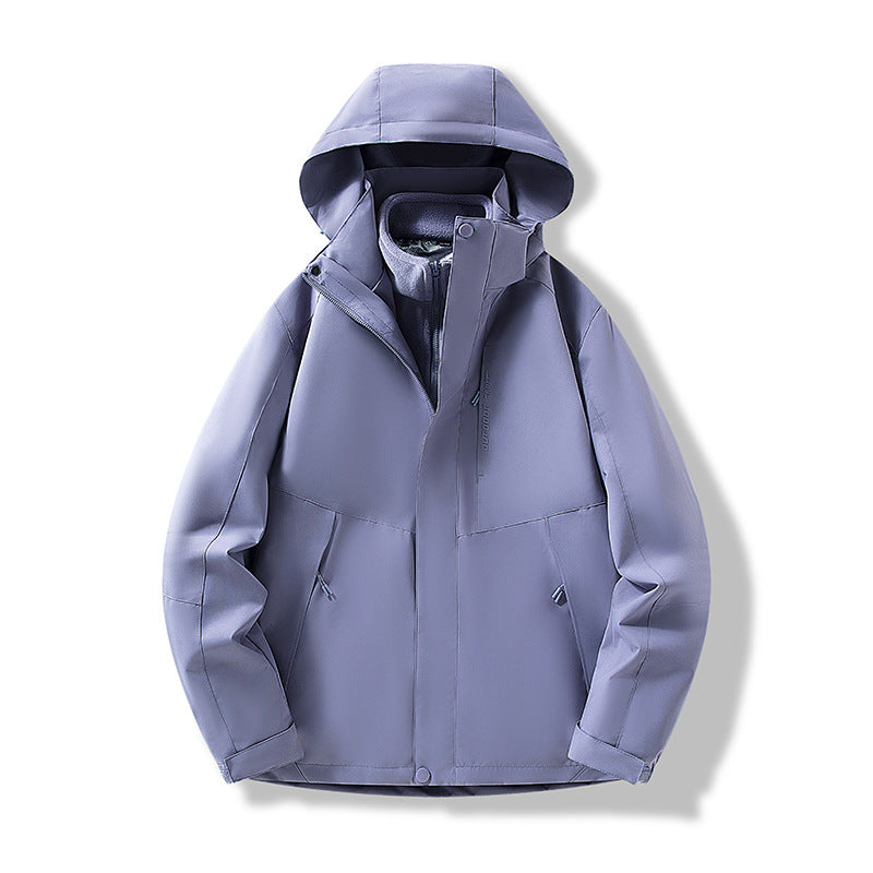 Herren Minimalistische City-Outdoorjacke mit verschweißten Nähten, verstellbarer Kapuze und Thermofutter Drune