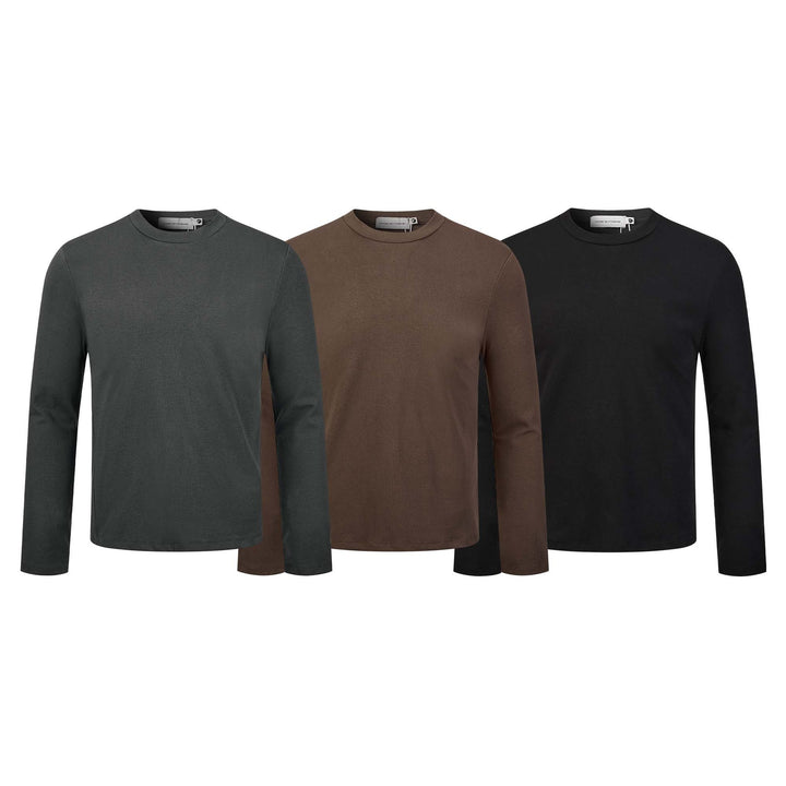 Unisex Feines Langarm-Basicshirt mit Rundhals und schmaler Passform Drune