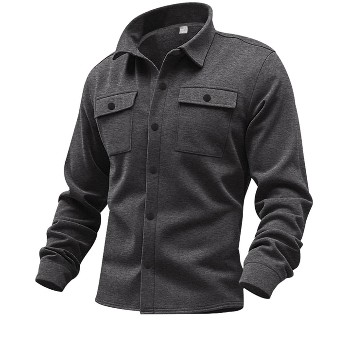 Herren nan Twill-Overshirt mit Hemdkragen, aufgesetzten Brustklappen und geradem Saum Drune