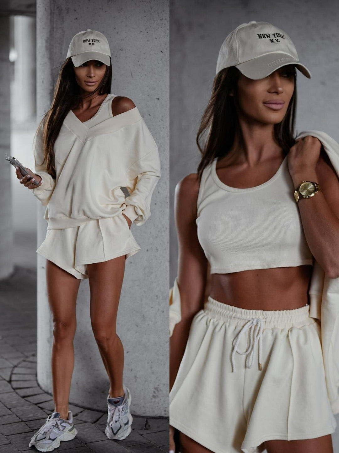 Damen Sportliches Kurzarm-Set Drune