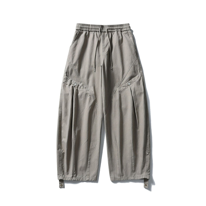 Damen Weite Cargo‑Hose mit elastischem Tunnelzugbund, aufgesetzten Pattentaschen und verstellbaren Beinriemen Drune