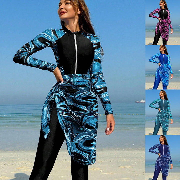 Damen Sportlicher Surfanzug mit modischem Wickeldesign Drune