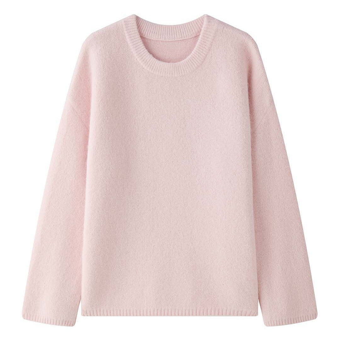 Damen Weicher Oversize-Strickpullover mit Rundhalsausschnitt Drune