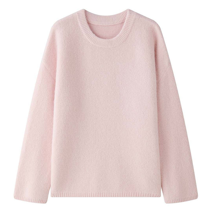 Damen Weicher Oversize-Strickpullover mit Rundhalsausschnitt Drune