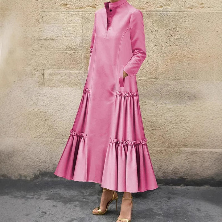 Damen Elegantes Maxikleid mit Rüschensaum Drune