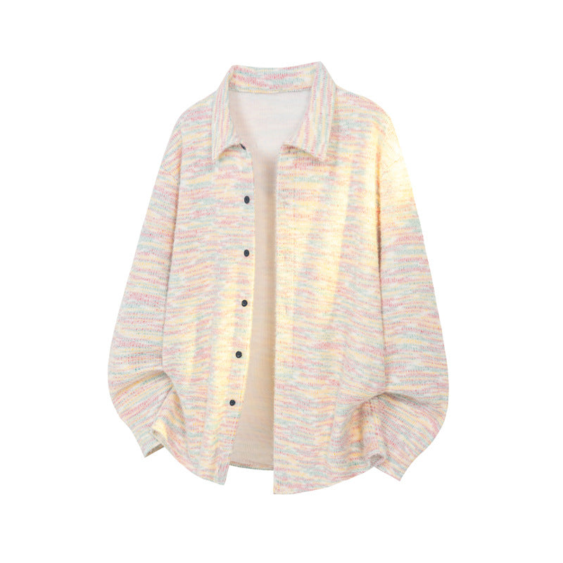 Damen Modische Strickjacke mit buntem Muster Drune