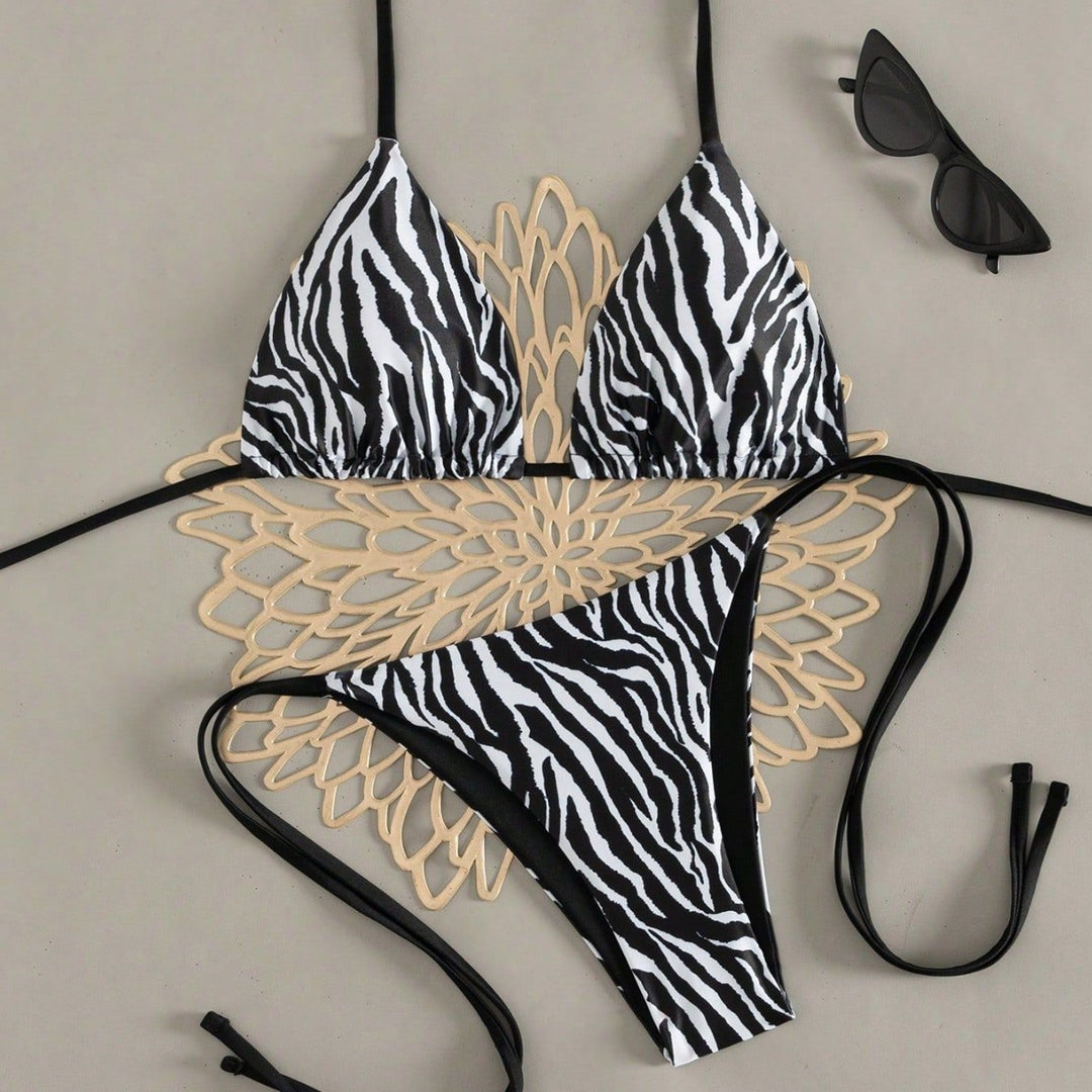 Damen Triangel-Bikini in auffälligem Tiermuster Drune