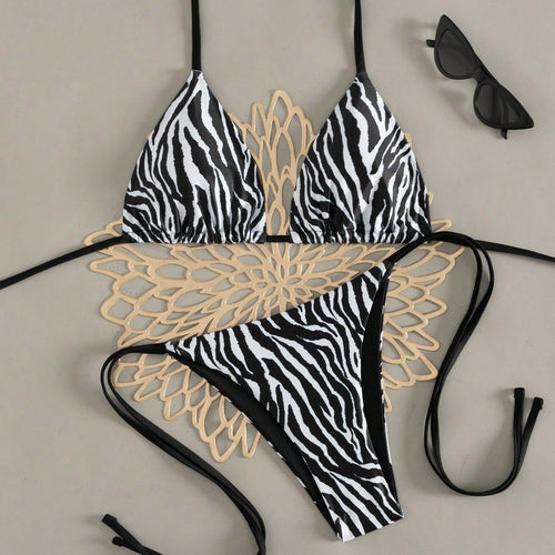 Damen Triangel-Bikini in auffälligem Tiermuster Drune