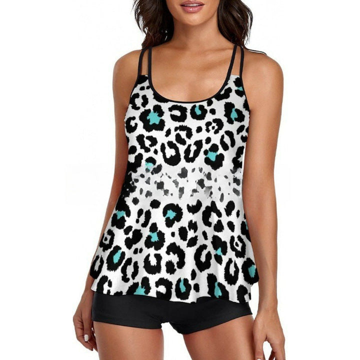 Damen Sportliches Tankini-Set mit bequemem Shorts und verstellbaren Trägern Drune