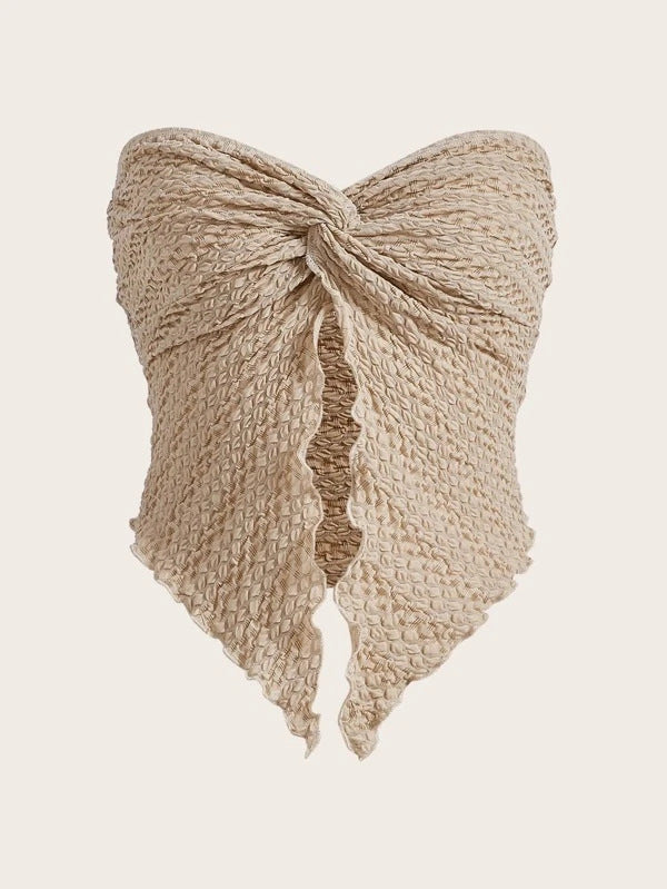 Damen ärmelloses Top mit elegantem Wickeldesign Drune