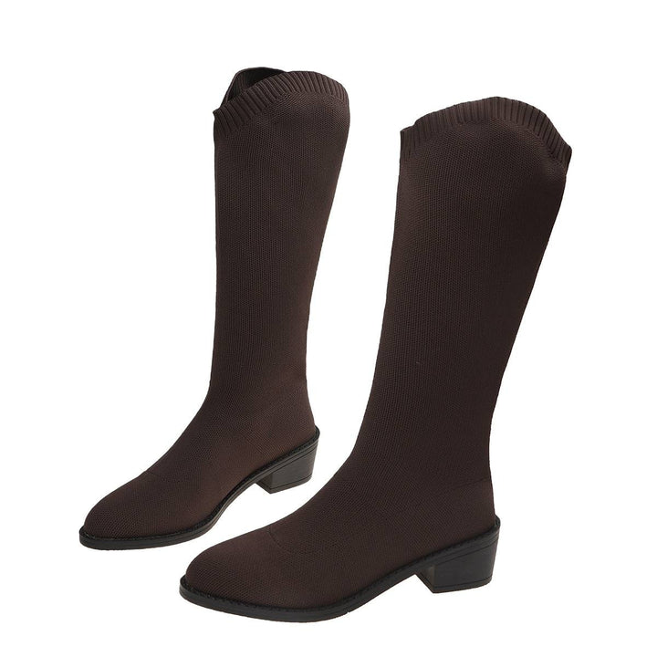 Damen Hohe Stiefel mit elegantem Blockabsatz Drune