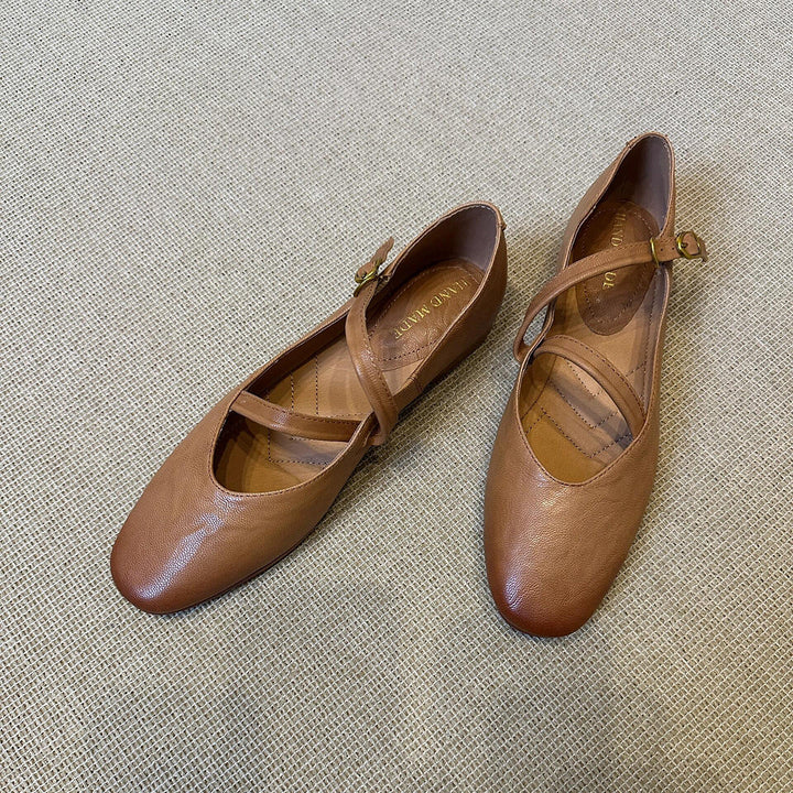Damen Ballerina-Schuhe mit verstellbarem Riemchen und bequemem Fußbett Drune