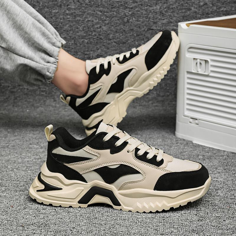 Herren Chunky Retro-Sneaker mit Wellen-Overlay und robuster Profilsohle Drune