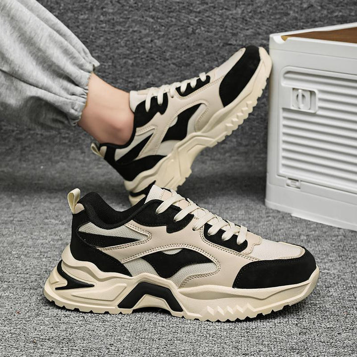 Herren Chunky Retro-Sneaker mit Wellen-Overlay und robuster Profilsohle Drune