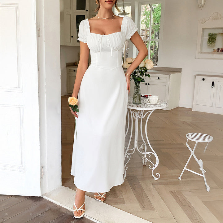 Damen Maxi-Kleid mit charmanten Rüschendetails und schmeichelndem Schnitt Drune