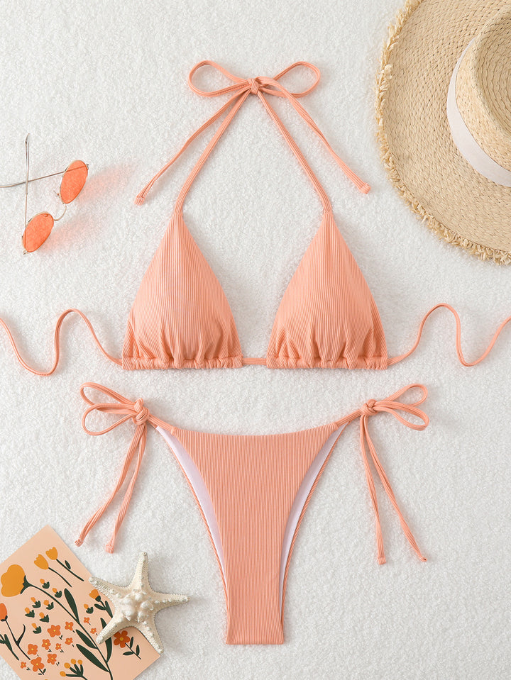Damen Triangel-Bikini mit verstellbaren Trägern und seitlichen Bindebändern Drune