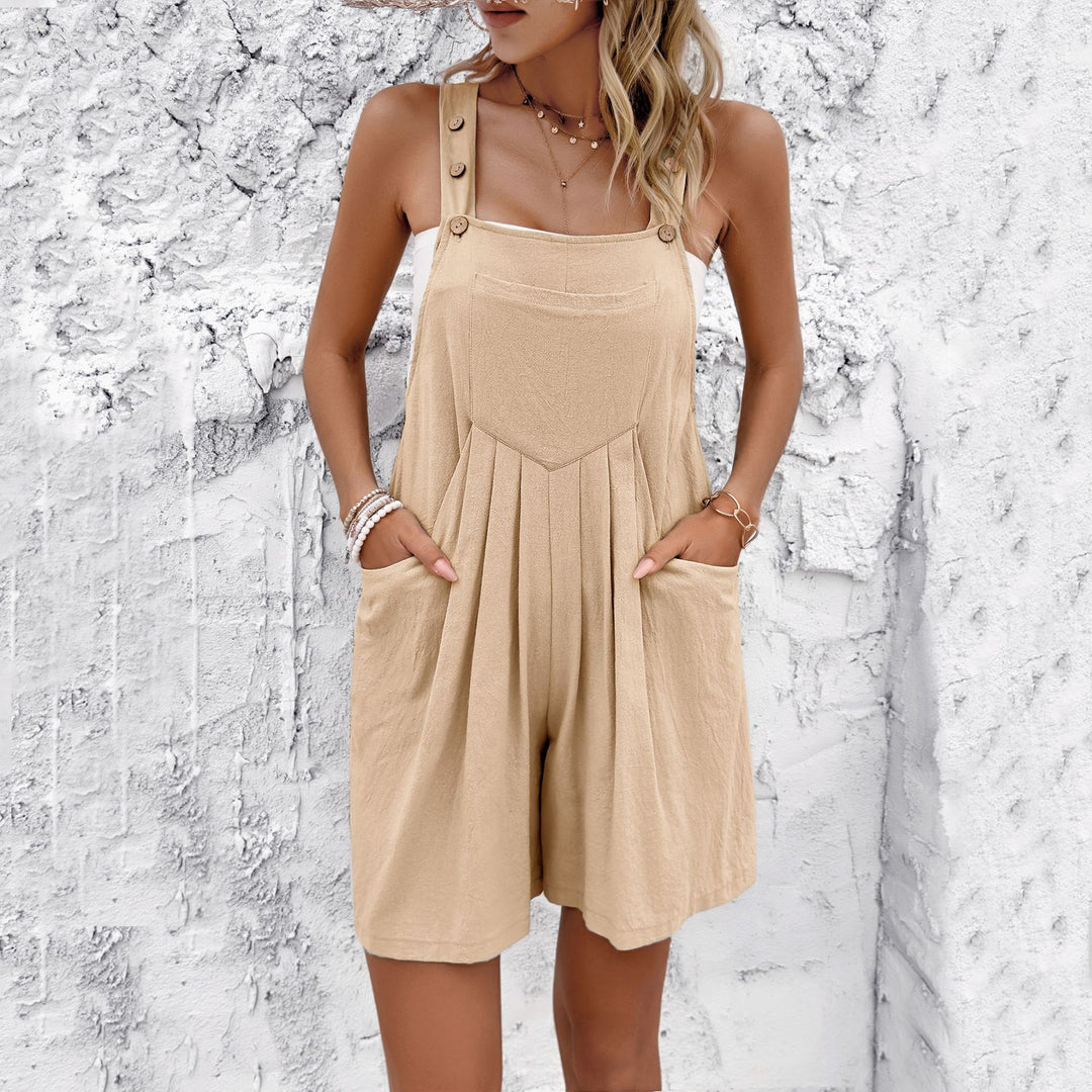 Damen Lässiger Jumpsuit mit Knopfdetails und praktischen Taschen Drune