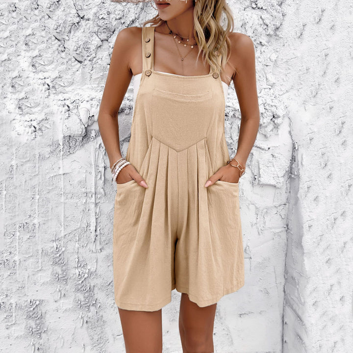 Damen Lässiger Jumpsuit mit Knopfdetails und praktischen Taschen Drune