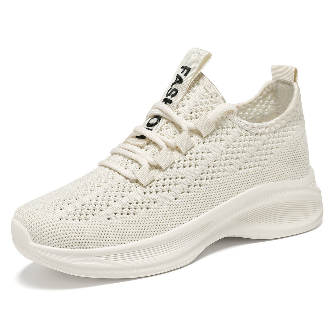 Damen nan gestrickter Slip-On Komfort-Sneaker mit sockenähnlichem Schaft, atmungsaktivem 3D-Mesh und gedämpfter EVA-Keilsohle Drune